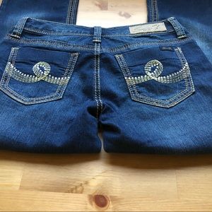 Seven7 Embellished Baby Boot 28 Jeans Jeweled